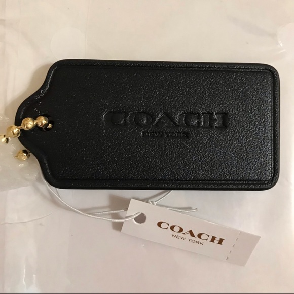 Coach Accessories Coach Black Leather Golden Sail Bag Charm Hang